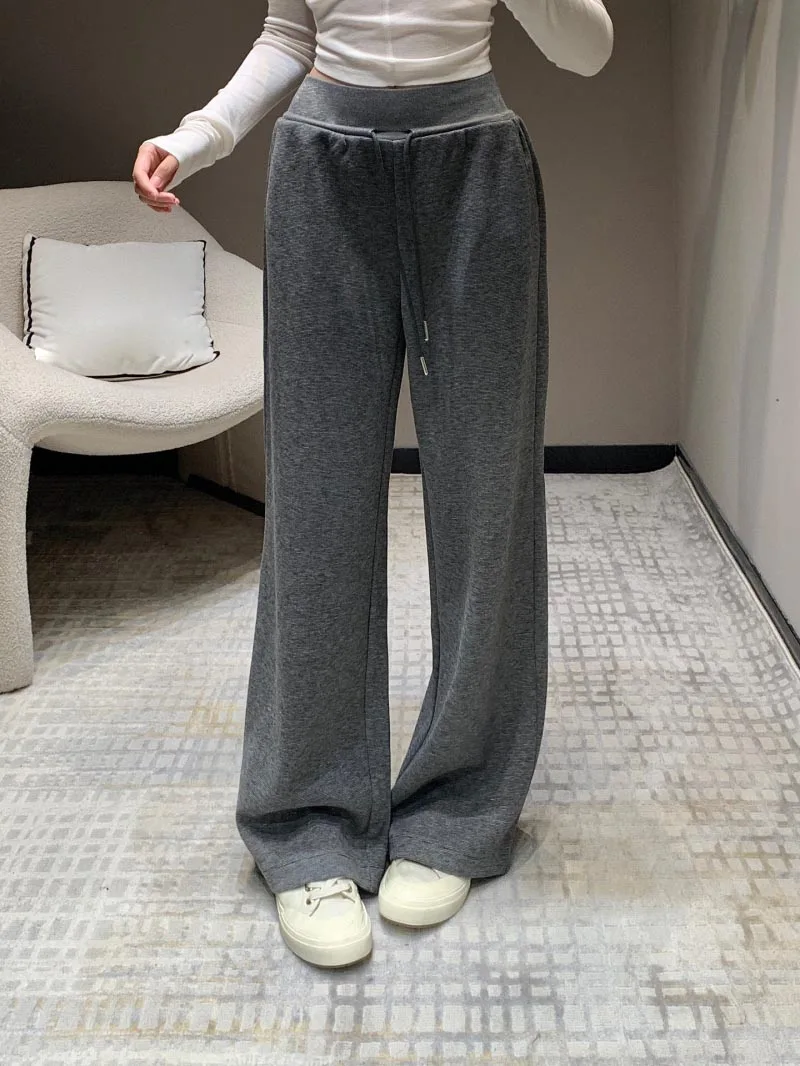 

2024 Autumn New Women's Pants Fashionable and Exquisite Sports and Leisure Women's Drawstring Elastic Waist Straight Leg Pants