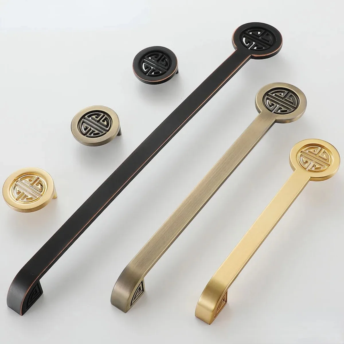 New Chinese Style Furniture Handles Advanced Technology Handles for Wardrobe and Drawer Lucky Ruyi Modeling Cabinet Pulls