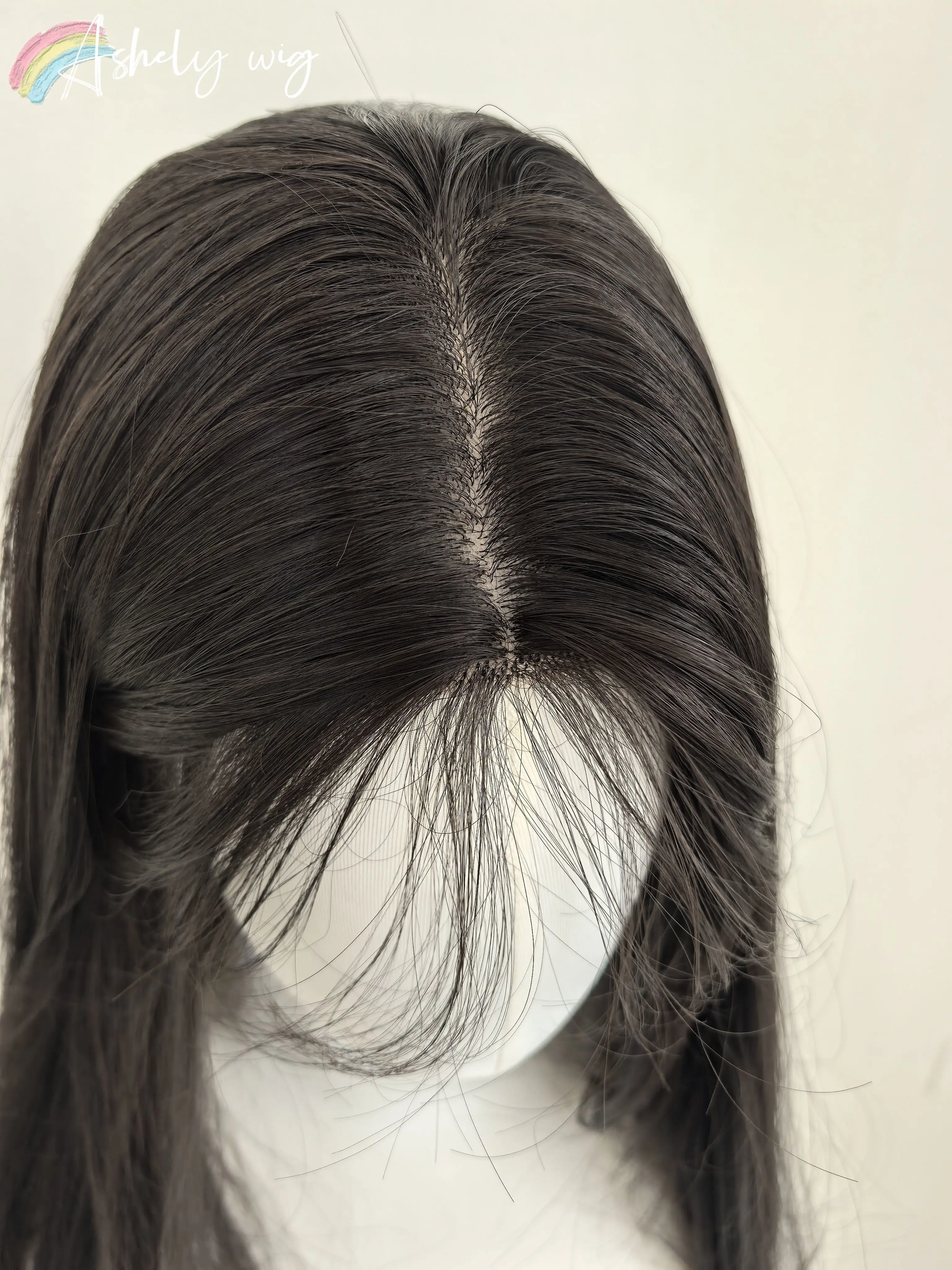 Perruque synthétique marron et noire pour femmes, cheveux longs et lisses de 26 pouces, bandeau à la mode, perruques synthétiques mignonnes Lolita pour usage quotidien Halloween