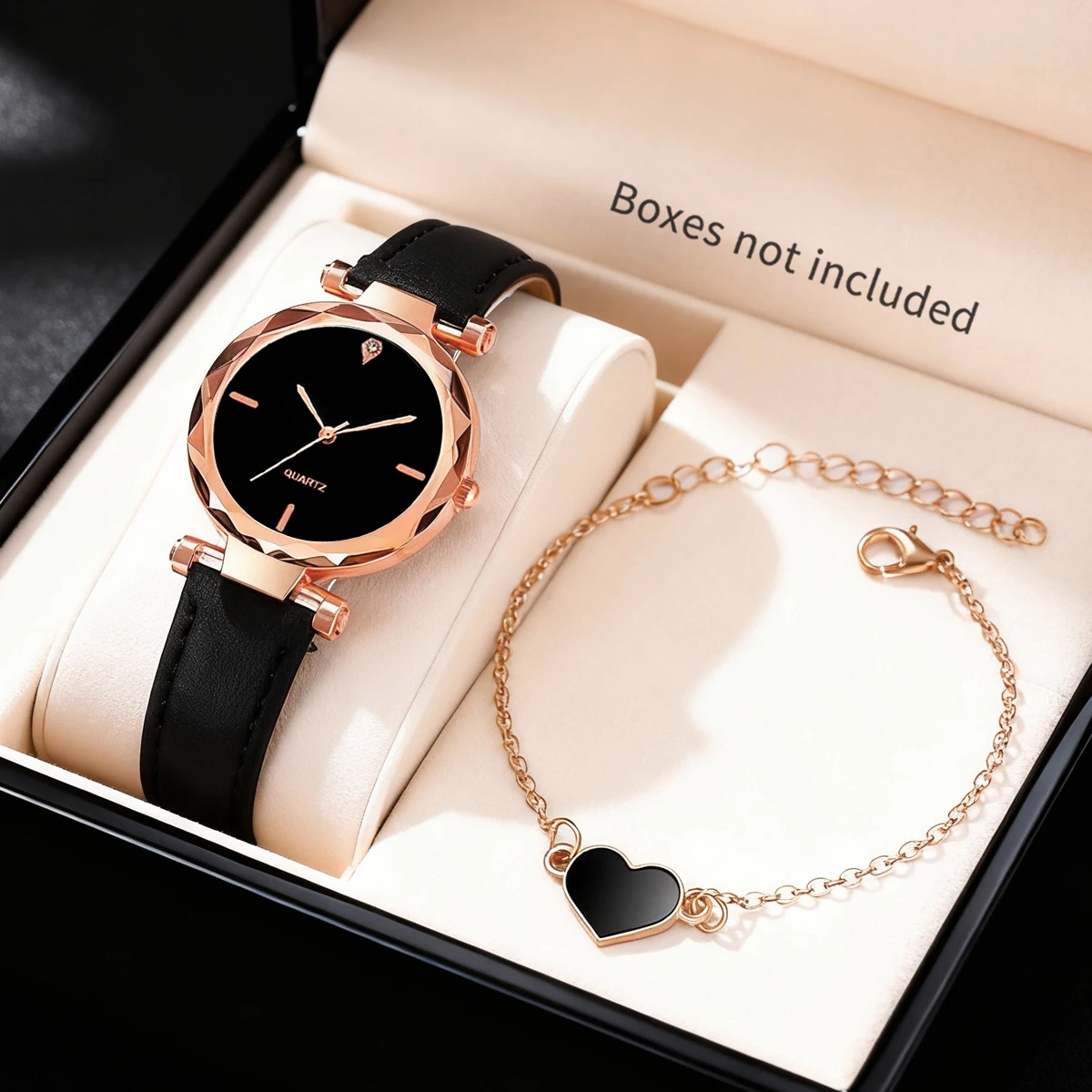 2-piece women's watch+accessory set, new fashionable watch+elegant accessories, the best choice for gift giving