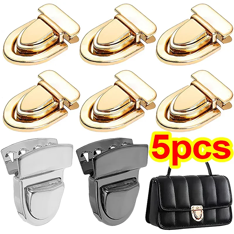 5Pcs Metal Locks Bag Clasp Catch Buckles for Handbags Shoulder Bags Purse Totes Closures Snap Clasps DIY Craft Accessories