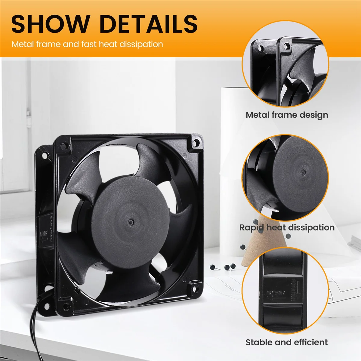 AA26P AC 220V-240V0.14A Brushless Cooler Cooling Fan 120mm X 120mm X38mm