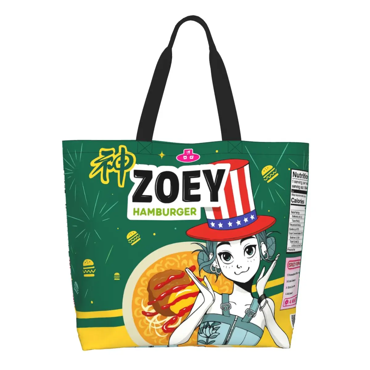 homem-de-rua-mulher-kpop-cacadores-de-demonios-ramen-zoey-sacola-de-compras-acessorios-de-grande-capacidade-bolsa-de-ombro