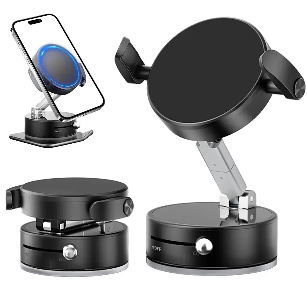

Магнитный держатель для телефона на присоске, регулируемый адсорбционный кронштейн с вращением и растягивающимся зажимом, складной автомобильный навигационный кронштейн