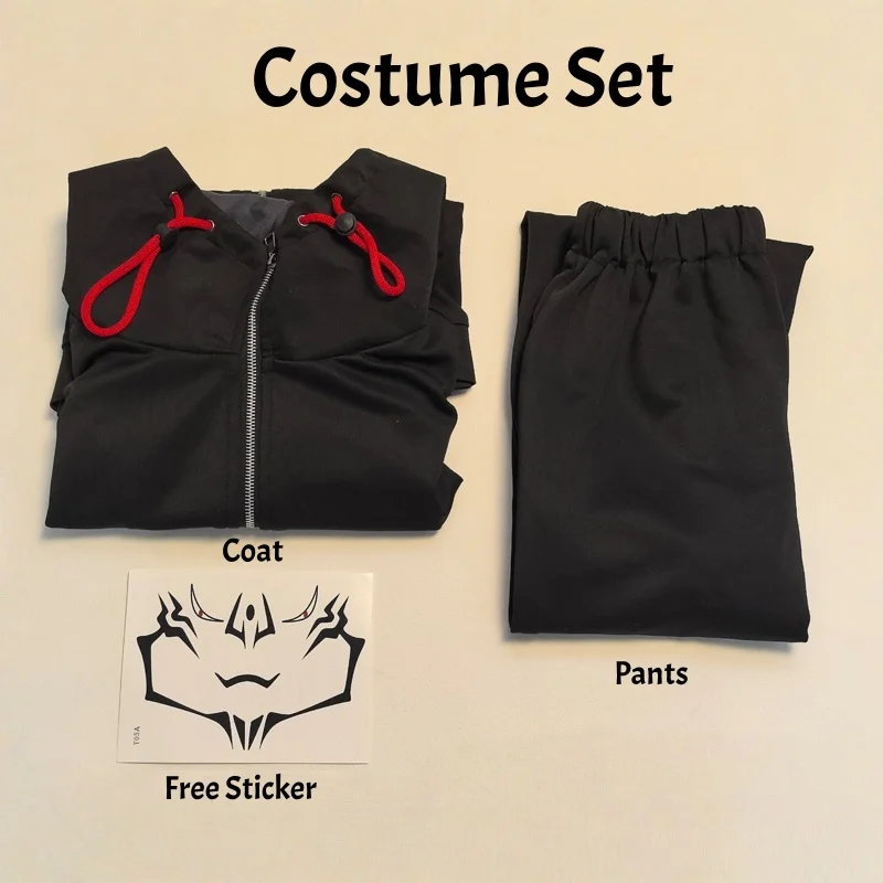 Jujutsu Kaisen Yuji Itadori Cosplay Costume Set with Wig Black Jacket Hoodie Uniform Anime Sportswear Halloween Unisex view 6