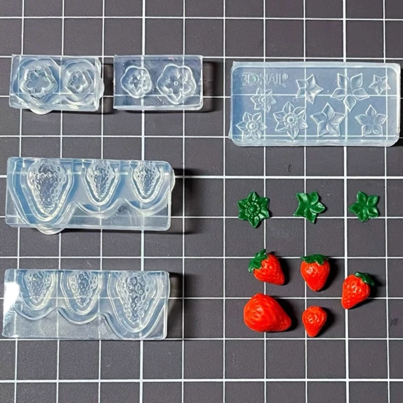 Mini moule à fraises en résine de Silicone, 3D, pour Fondant, Dessert, pour gâteaux, outils de décoration, fournitures de cuisson de cuisine à domicile