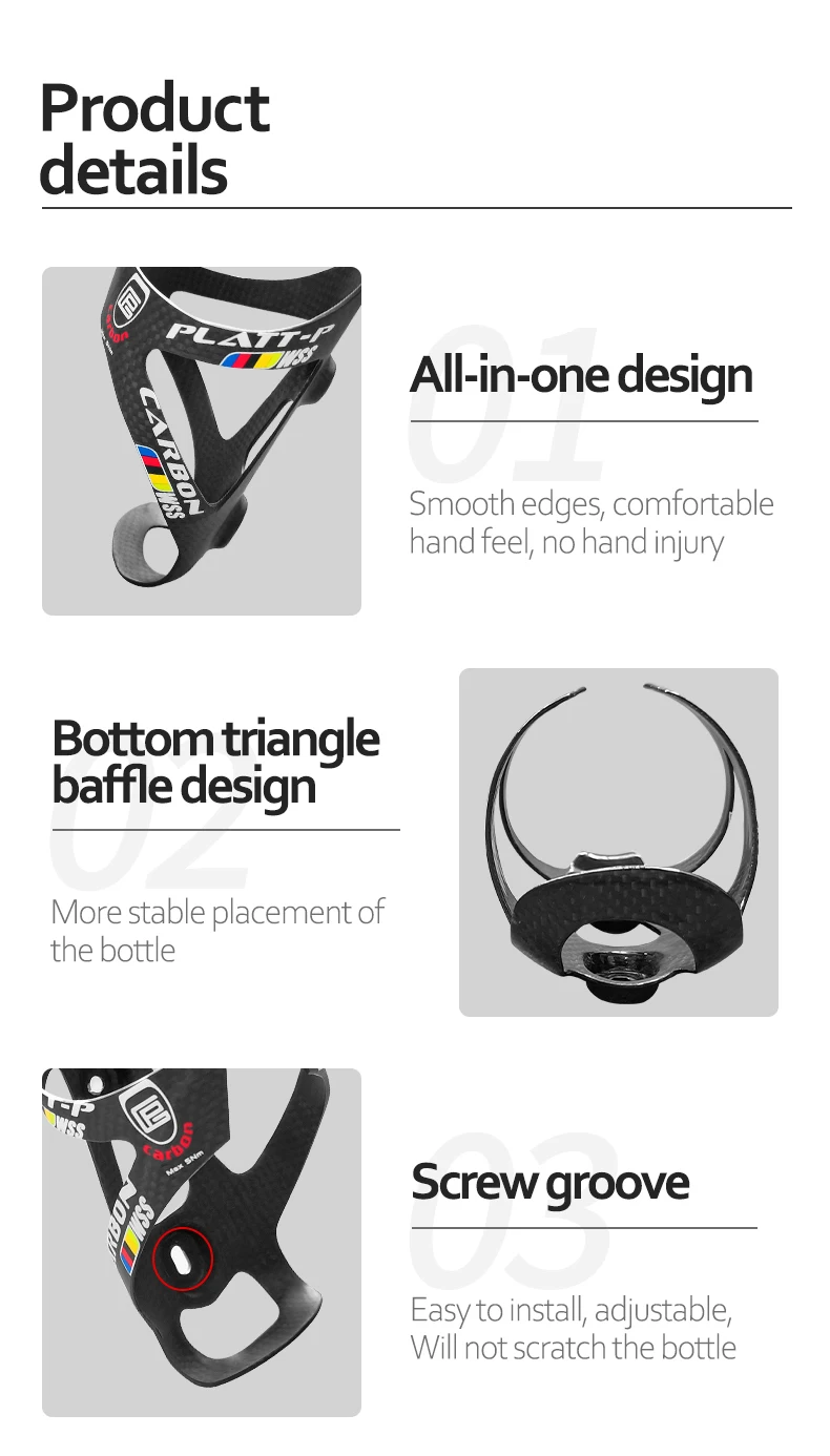 Volle Carbon Faser Fahrrad Ultralig Wasser Flasche Käfig MTB Rennrad Flasche Halter Fahrrad Ausrüstung – Detail 10