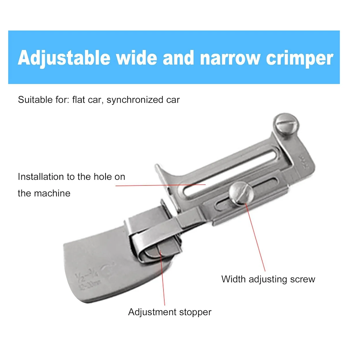 Sewing Rolled , Adjustable Width Rolled Hemmer Foot, Sewing Machine Rolled Hem Attachment Hemming Tool (15-25mm)