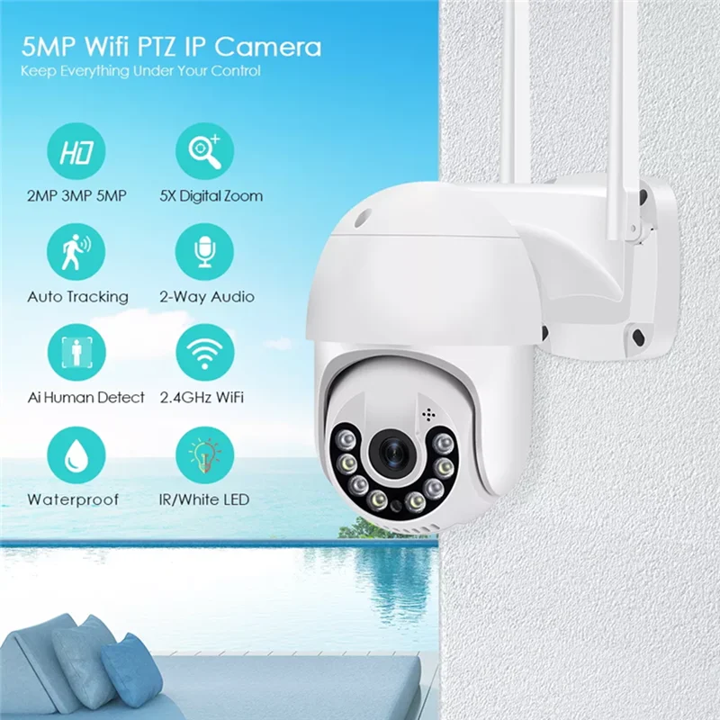 ICSee Wireless IP Camera Outdoor Security Wifi PTZ Camera 1080P HD Auto Tracking Video Surveillance CCTV Camera