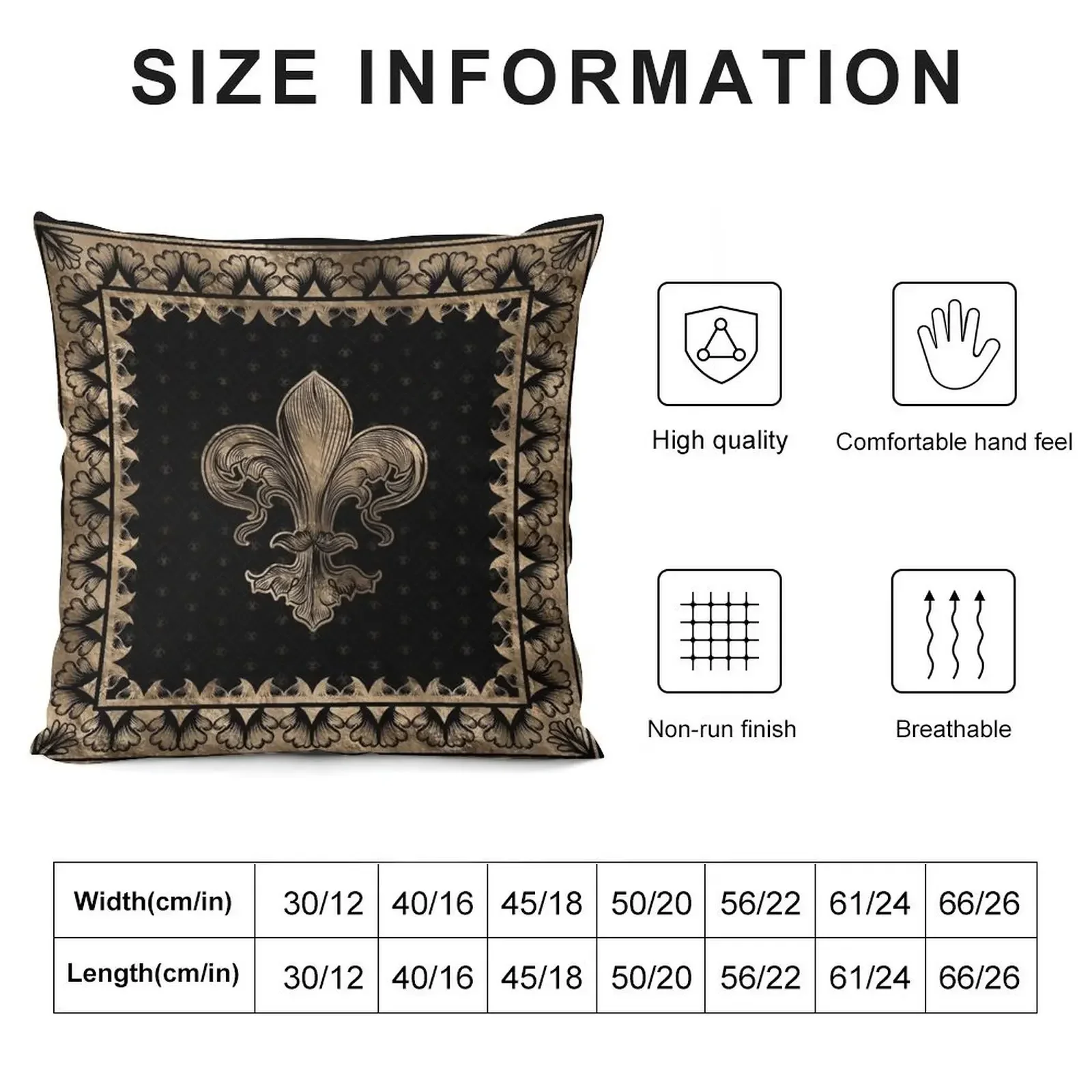 Fleur-de-lis - Black and Gold Throw Pillow ornamental pillows Christmas Covers For Cushions pillow