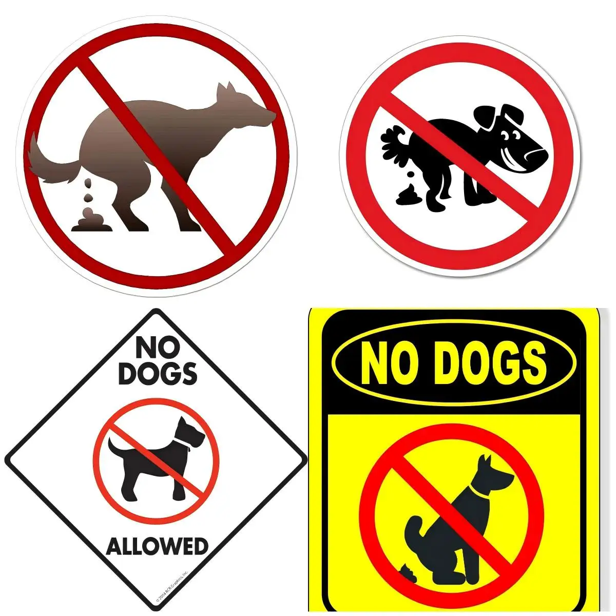 

No Pet Dog Pooping Sign Sticker Decal Safety Sign Car Vinyl