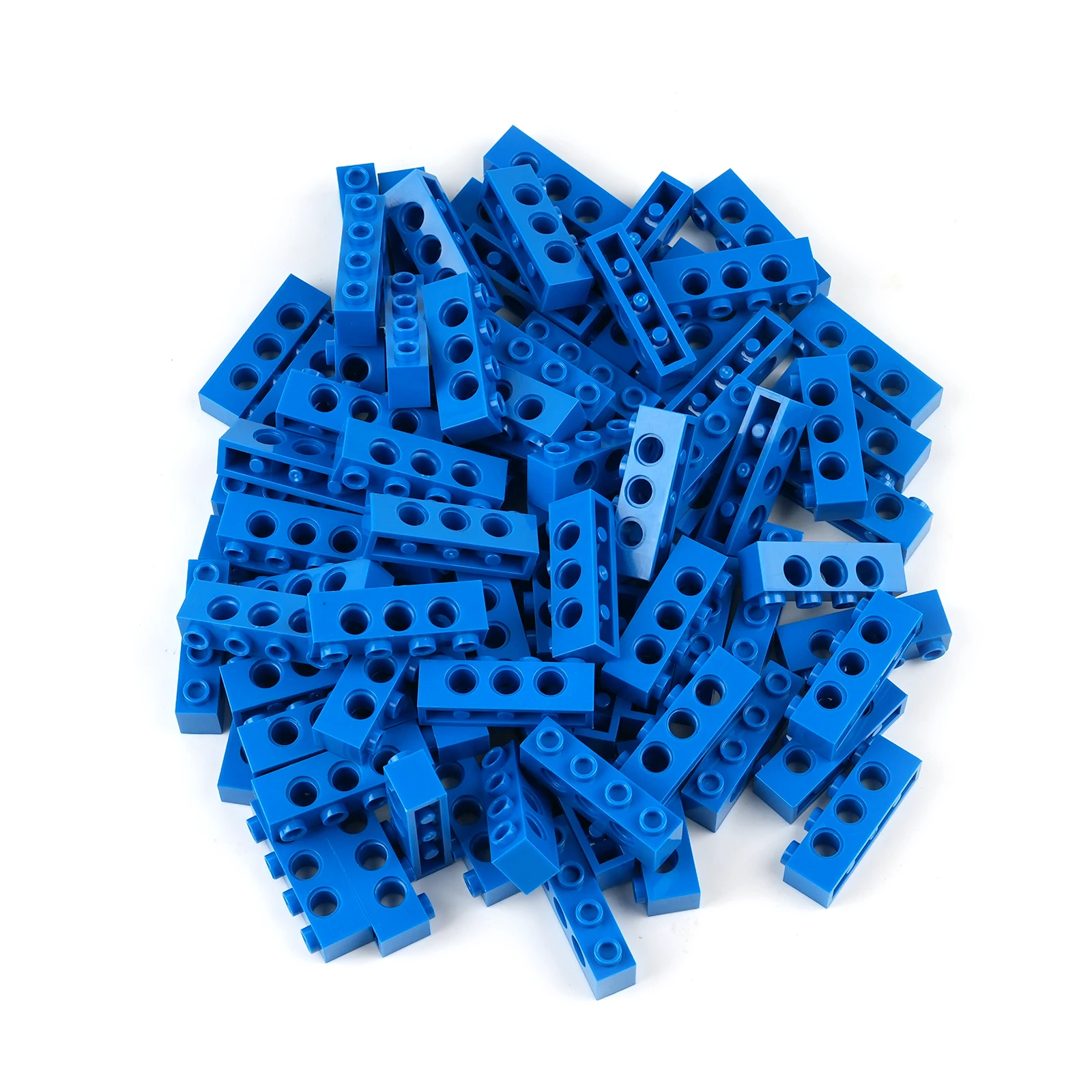 100 ชิ้น/500 ชิ้น 1x4 พร้อม 3 รู บล็อกเทคโนโลยีบีม อะไหล่ตัวต่อ 3701 ของเล่นประกอบเพื่อการศึกษา MOC อิฐขนาดเล็ก อุปกรณ์เสริมของเล่น