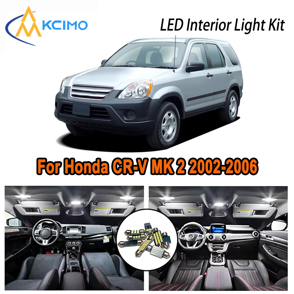 

High-Quality LED Interior Kit for Honda CR-V MK 2 2002-2006 2003 2004 2005 Premium Error-Free Dome Map Trunk Automotive Lamps
