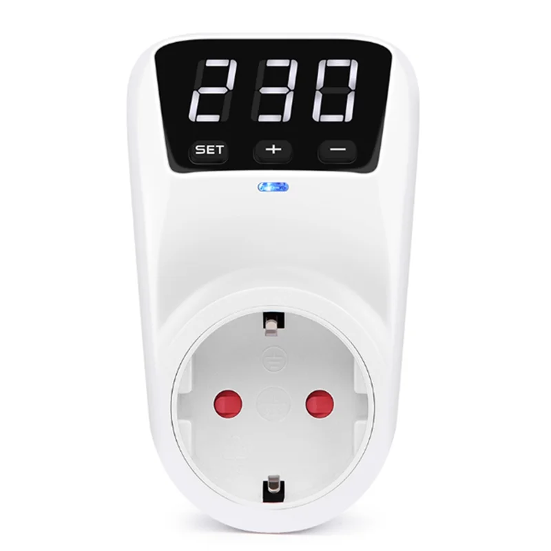 ABSE-LED Display Voltage Protector Socket AC 230V  Adjustable 16A Power Protector Socket With Automatic Reset Function EU Plug