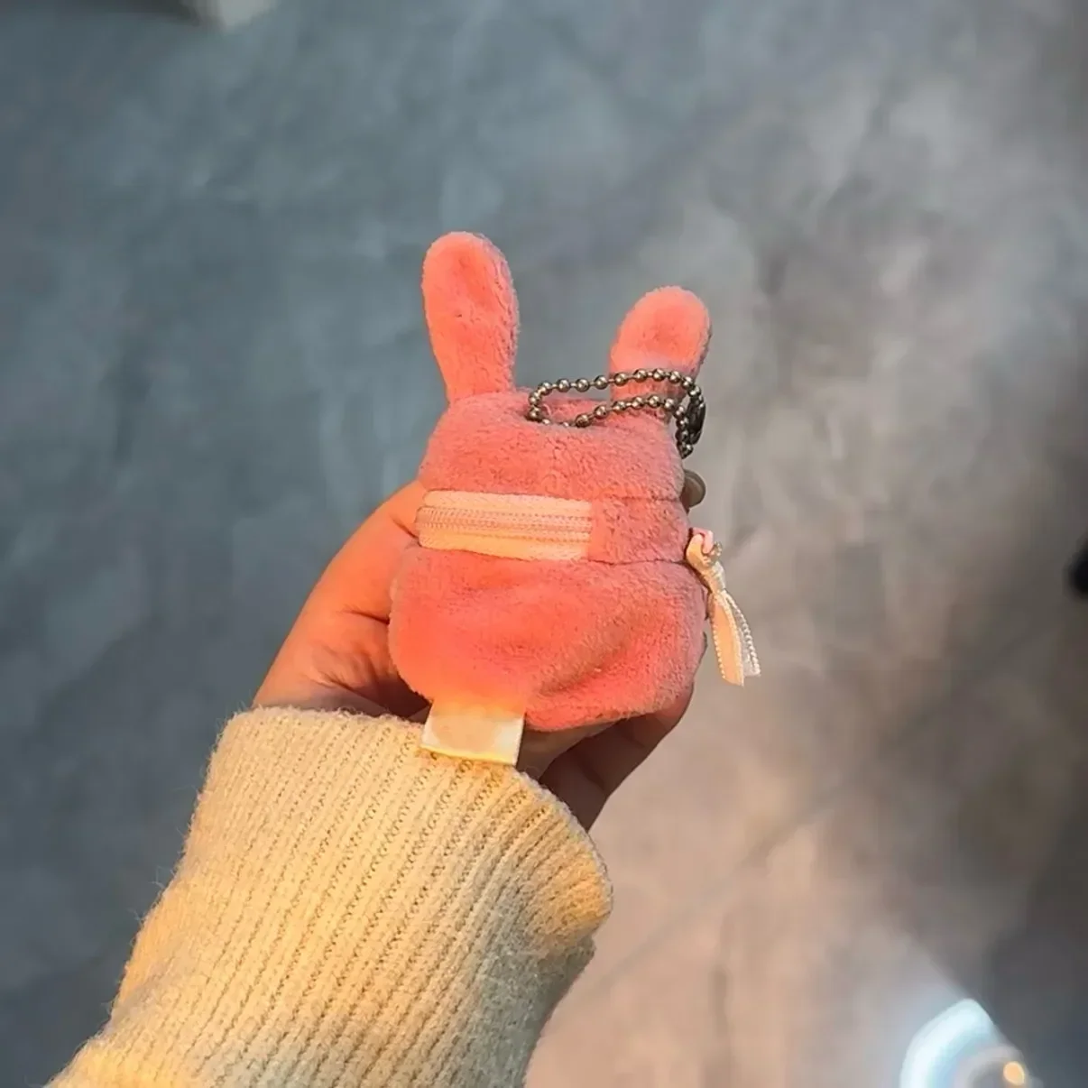 Niedliche Tier-Plüsch-Mini-Geldbörse Schlüsselanhänger Frosch Hund Hase Bär Huhn Schaf Taschenanhänger Kleine Reißverschluss-Geldbörse Schlüsselring Geschenk – Detail 4