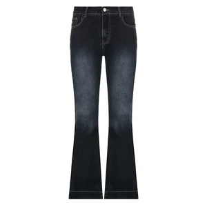 Cibbar-Calças Low-Rise-Flare-Jeans für Frauen, süße Hosen, ästhetische Streetwear, Vintage-Bürohose, angusige koreanische Jeans, Freizeit Y2K 10 Hauptumsatz mit niedriger Taillenhose - №5