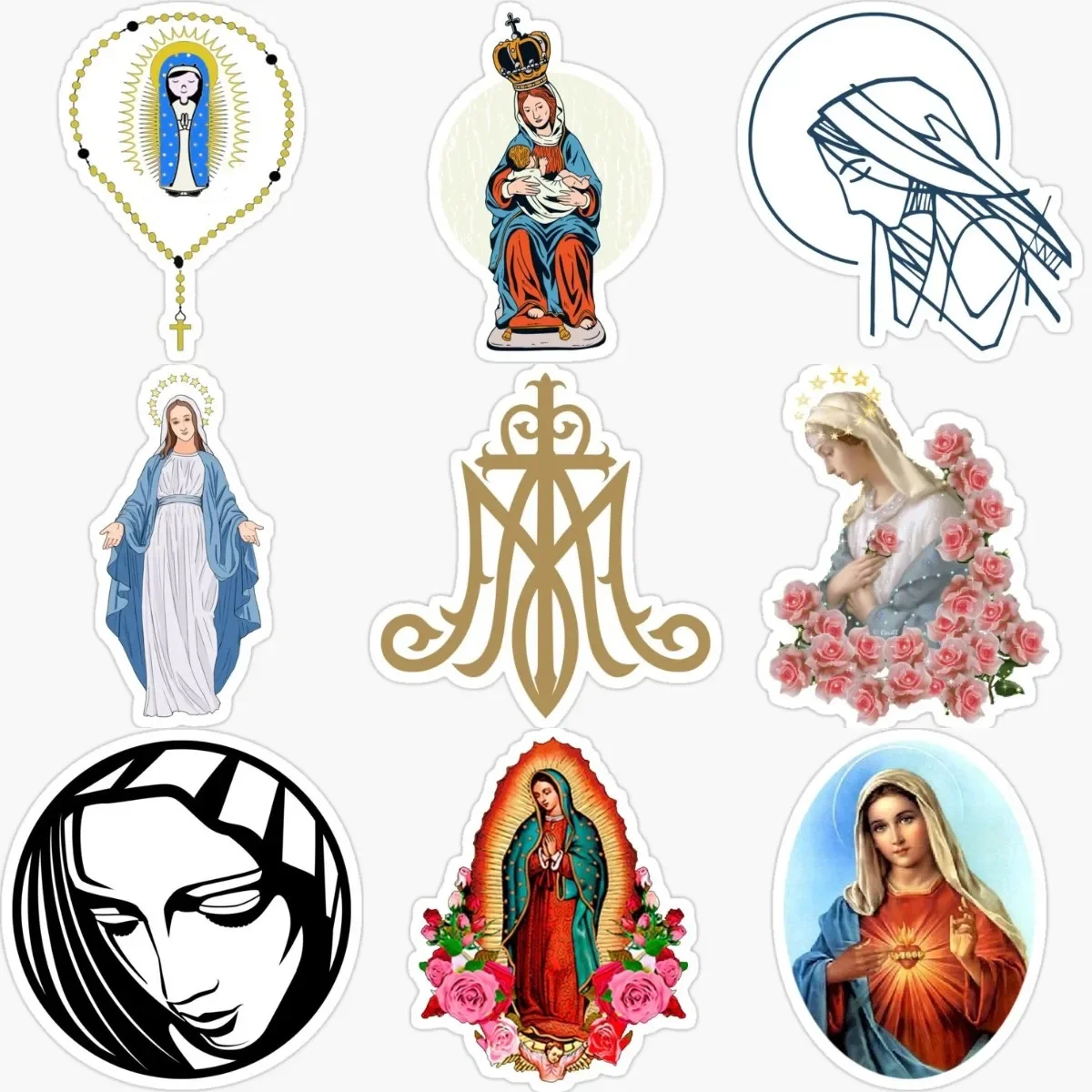 

Virgin Mary Jesus Christ Creative PVC Waterproof Stickers Accessories for Decorate Car Van Wall Room Off-road Fridge Motorcycle