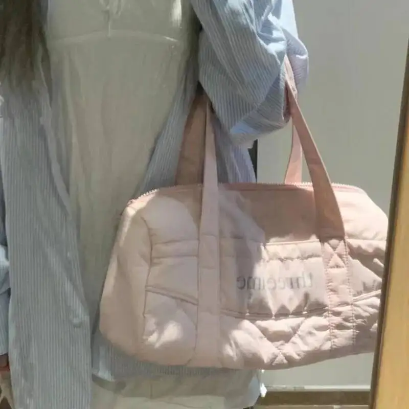 Bloom Haruku Pink Y2k Handbag Women Fairycore Hot Girls Soft Chic Casual Shoulder Bags Female Travel Underarm Bag Aesthetic