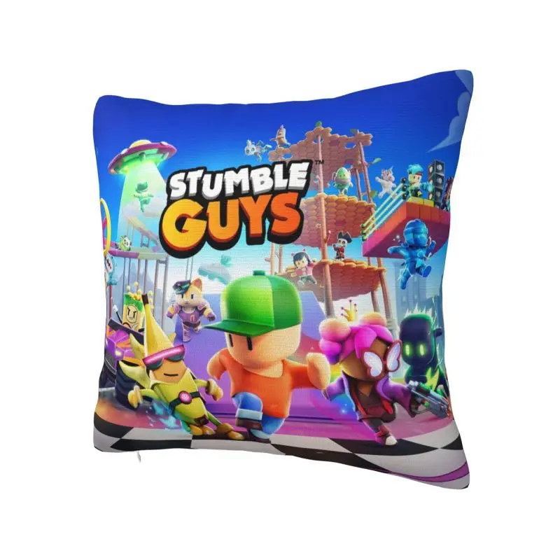 Stumbles Guys Cartoon Nordic Throw Pillow Cover Home Decorative Finnish Fight Royale Game Cushion