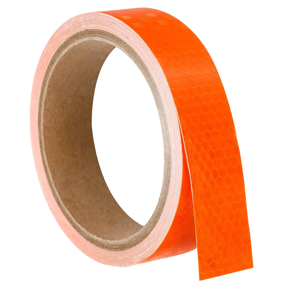 2cm*8m Orange Reflective Tapes Waterproof Auto Adhesive Safety Conspicuity Marking Stickers For Bike Trailer Truck Warning Signs