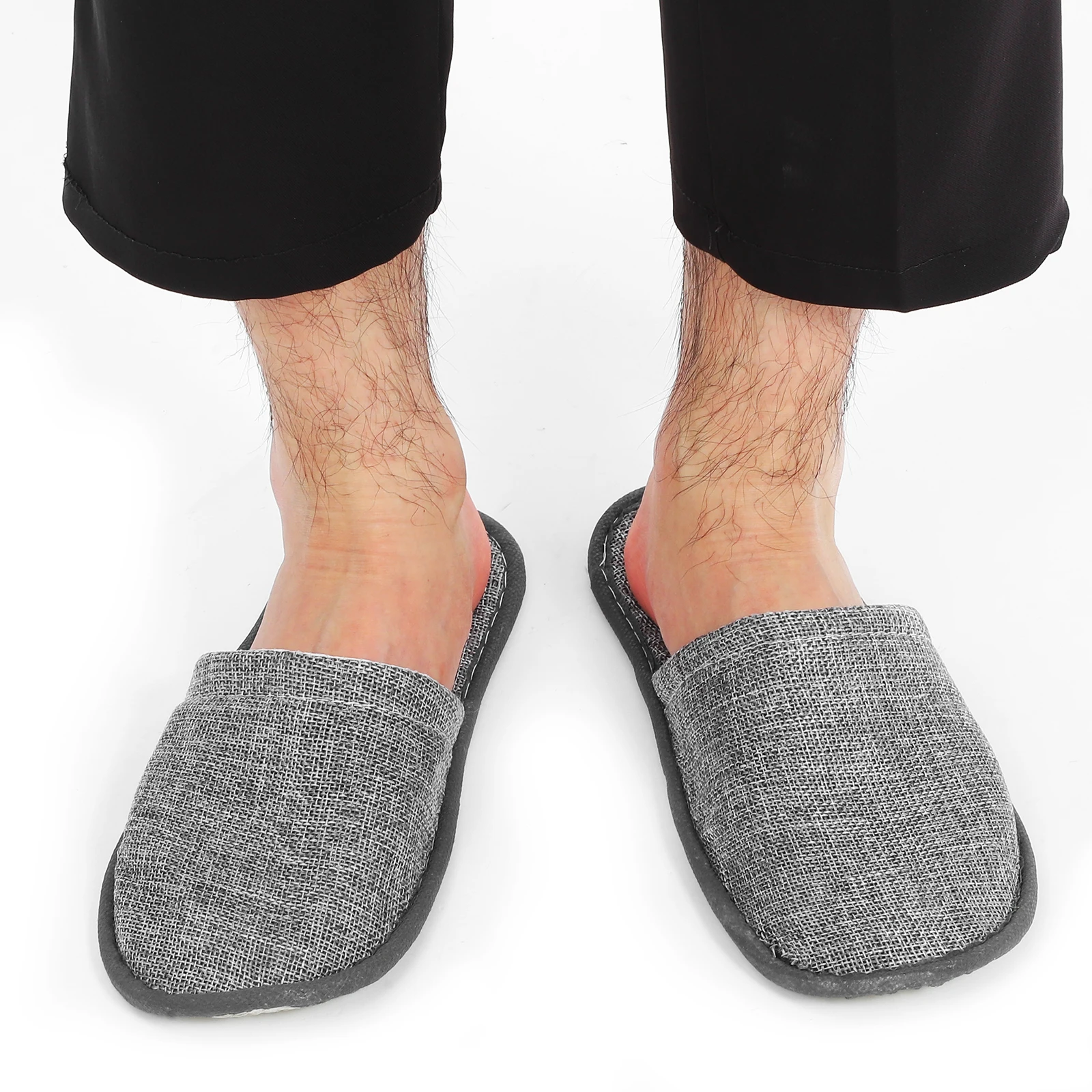 20Pcs Home and Hotel Slippers Pairs Pack Shoes Comfortable Non-Slip Cotton Linen Spa Salon Vacation Travel Home Business Slipper