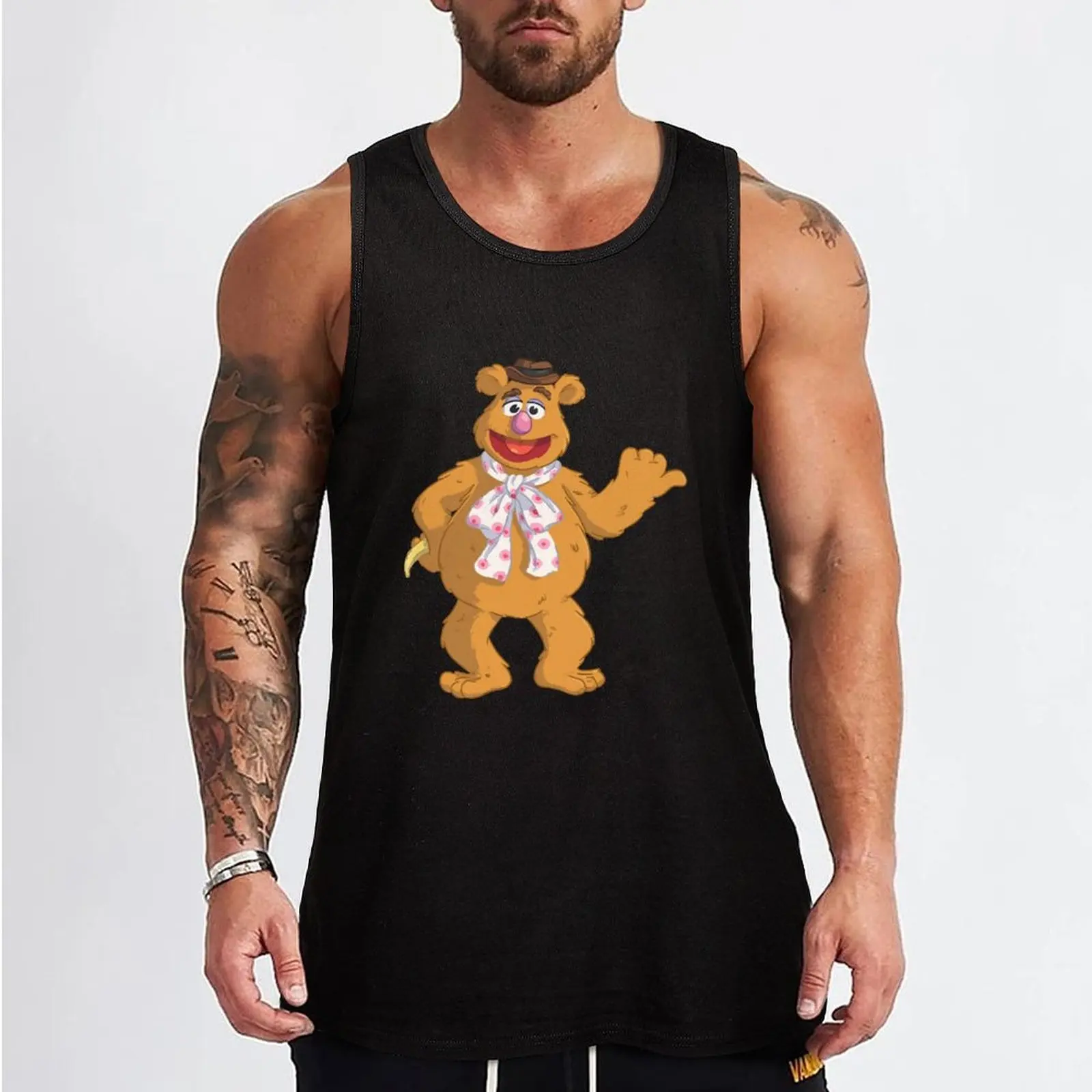 Fozzie Bear Tank Top sleeveless vest men gym accessories men tops Bodybuilding shirt