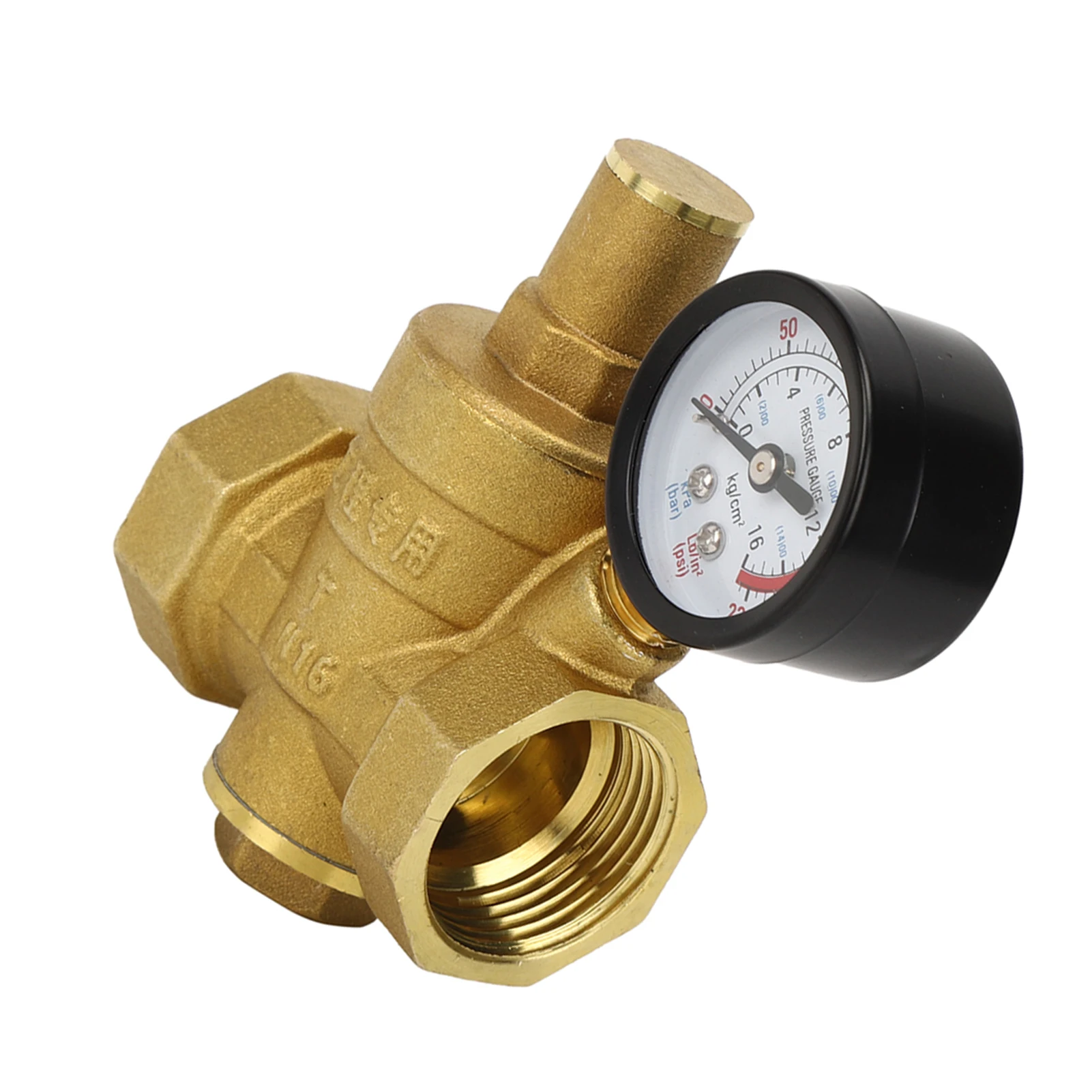 DN25 Brass Adjustable Water Pressure Reducing Regulator Reducer Gauge Meter Water Pressure Reducer Water Pressure Regulator