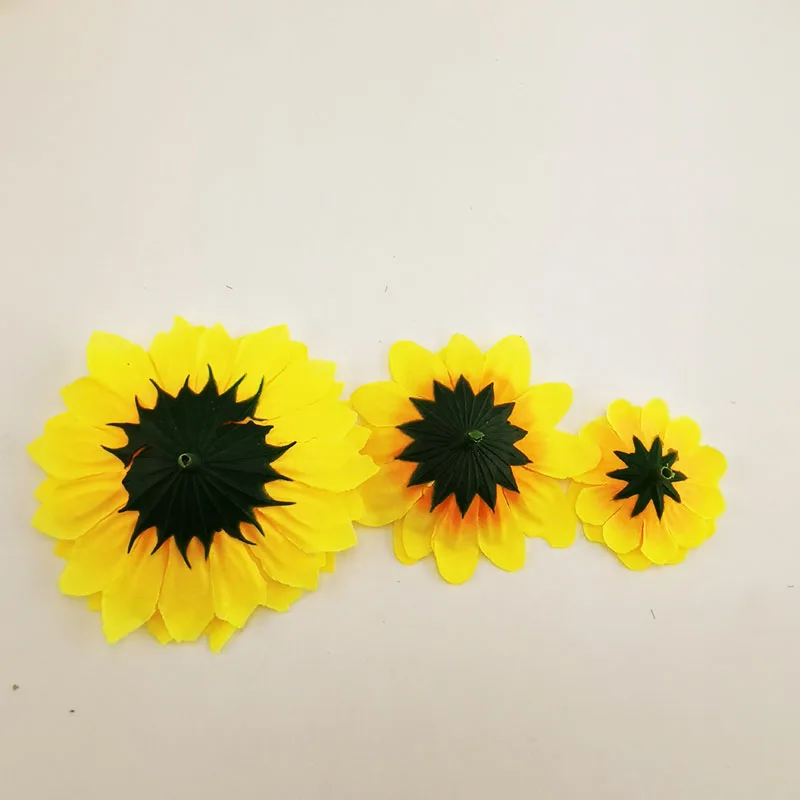 10x  Large Silk Sunflower Artificial fake Daisy Flower Head For DIY Wedding Box Decoration Headmade home Accessories flowers B3