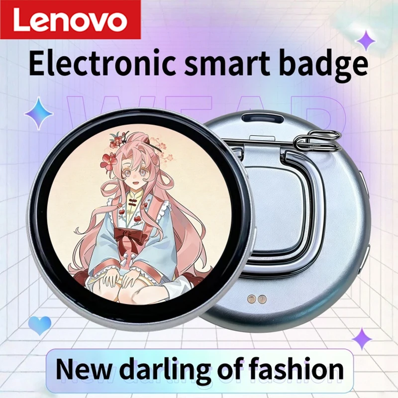 

Электронный бейдж Lenovo Smart LED с круглым HD-экраном 1,85 дюйма, Bluetooth 6.0, для фотографий и коротких видео, 600 мАч, для любителей аниме