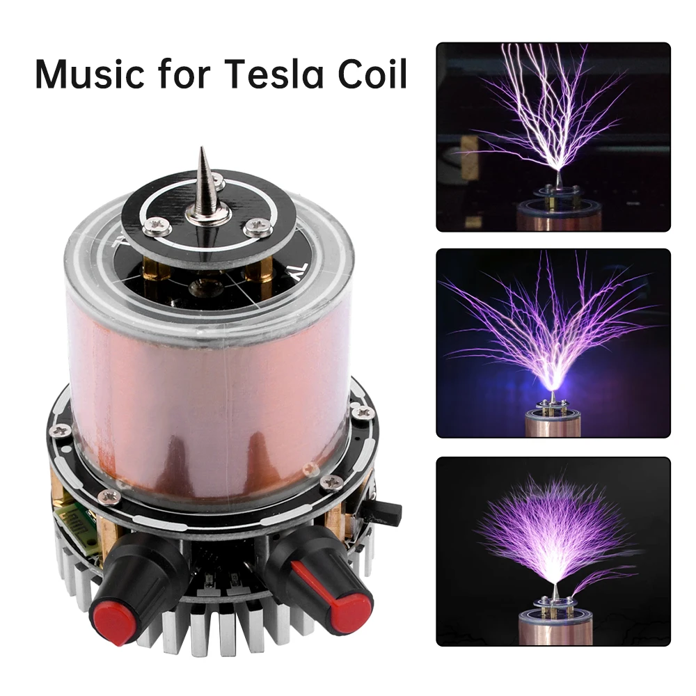 Musica Tesla Coil Trasmissione Senza Fili Bluetooth a Stato Solido Tesla Bobina Arco Fulmine Artificiale Plasma Per Educazione Esperimento