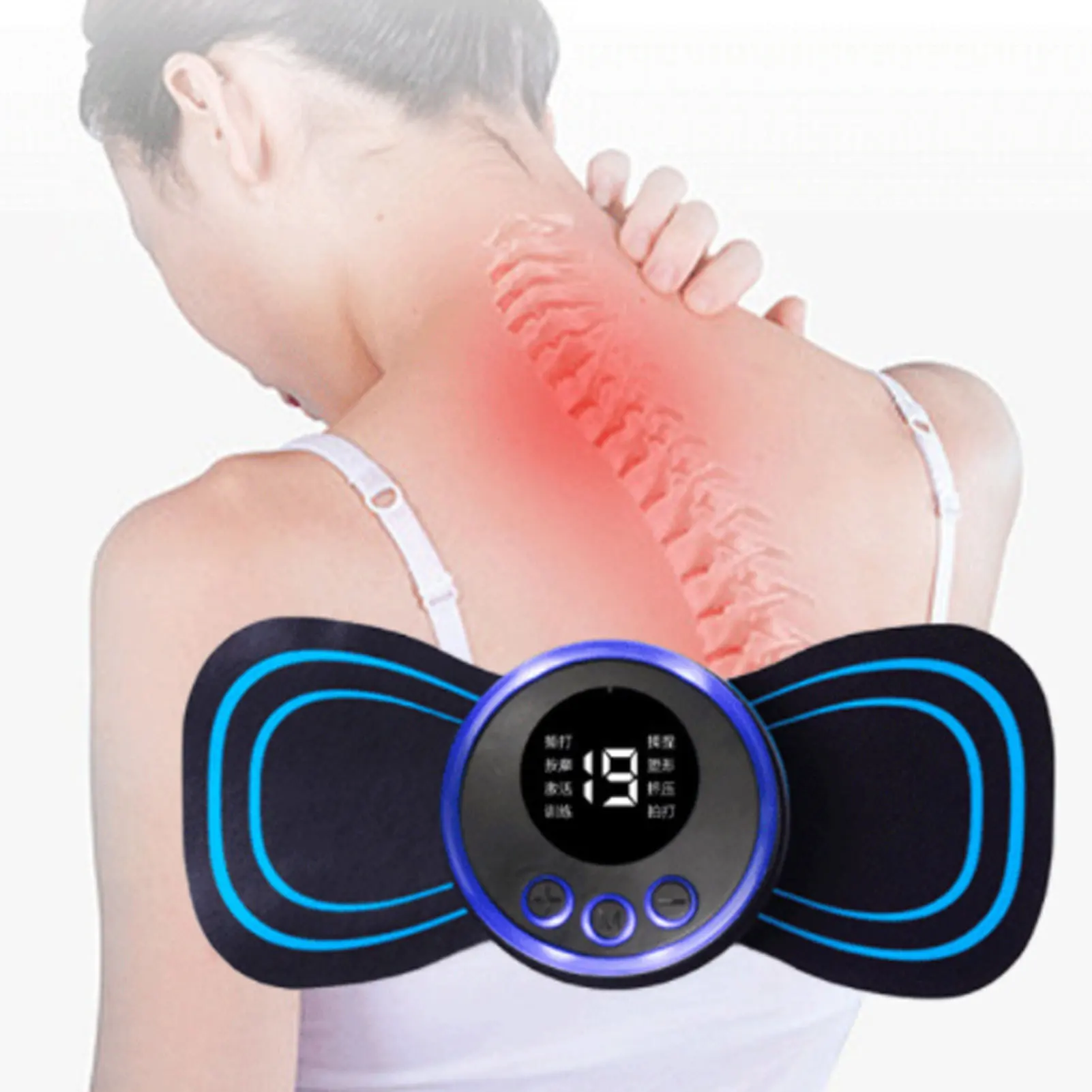 Mini Ems Electric Neck Stimulation Massager Back Muscle Pain Relief Patch Stimulator Massageador Muscle Stimulator Relief Pain