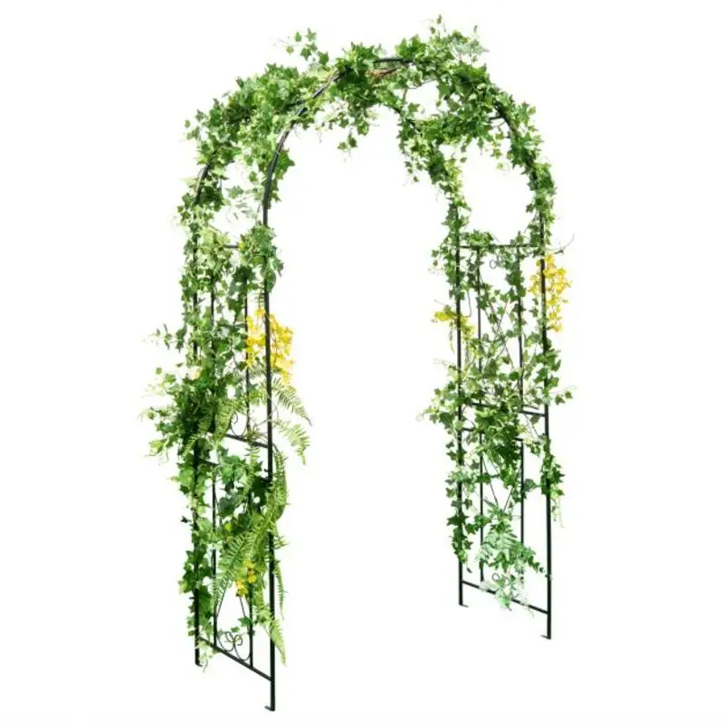 

Garden Arch Arbor Trellis Patio Plant Stand Rack Archway-Black