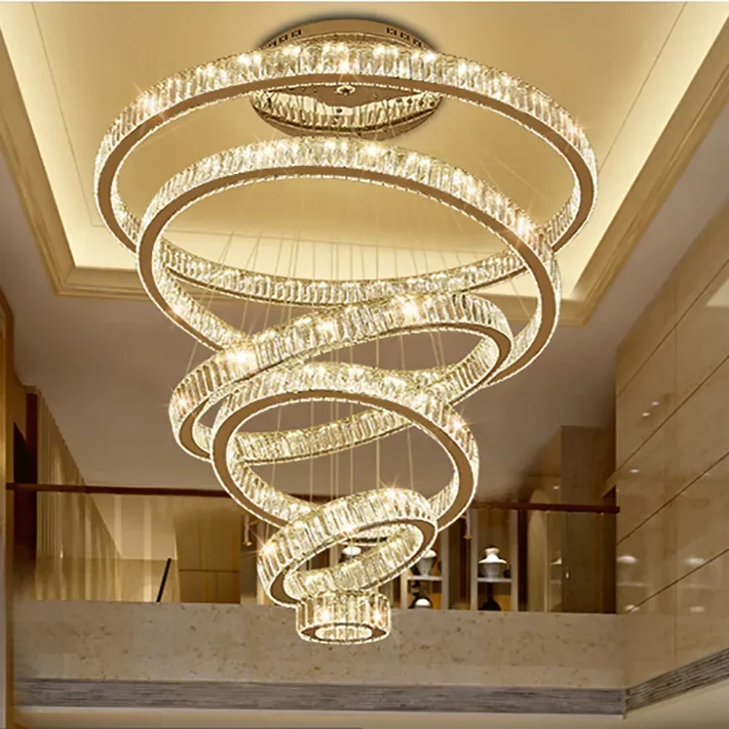 

Luxury Living Room Modern Chandelier Lighting Large Staircase LED Crystal Lamp Home Decoration Cristal Lustre Lighting Fixtures