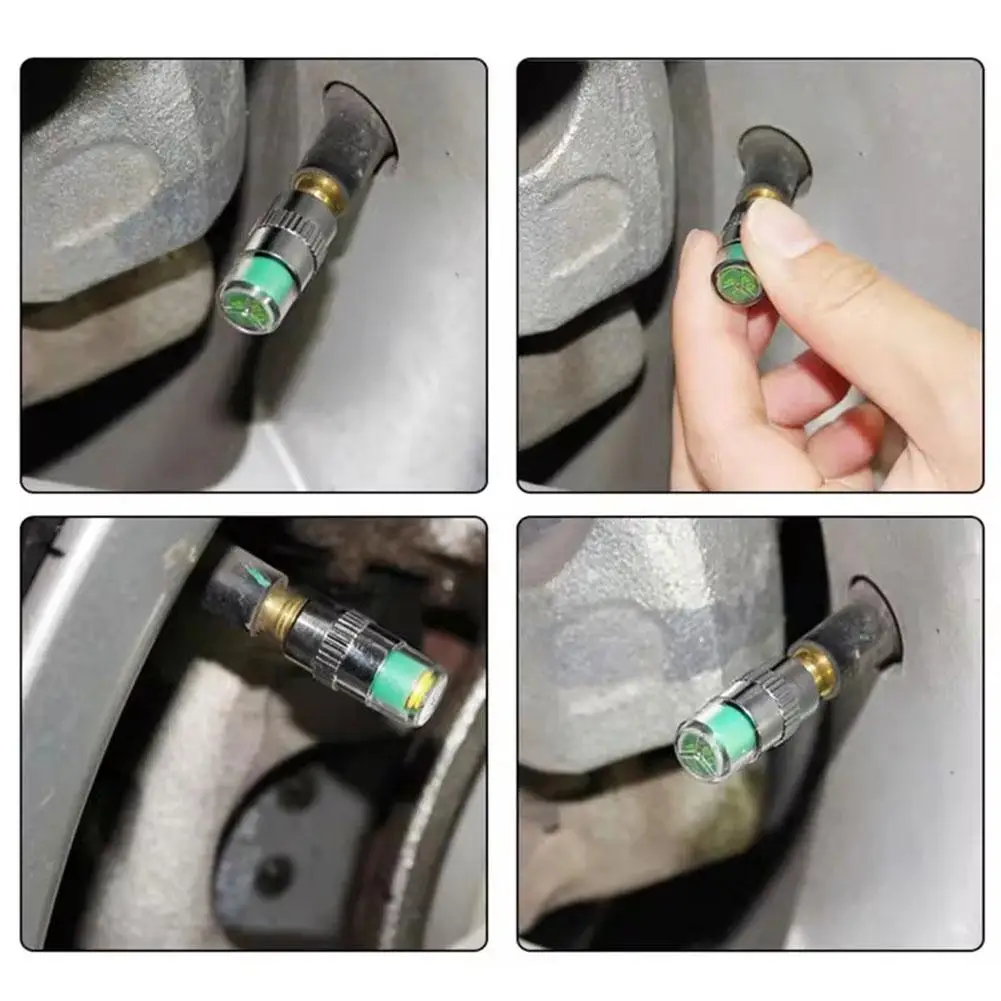 Car Tire Pressure Indicator Tire Pressure Gauge Indicator Alert Monitoring Valve Cap Sensor External Valve Detection Cars Part ﻿