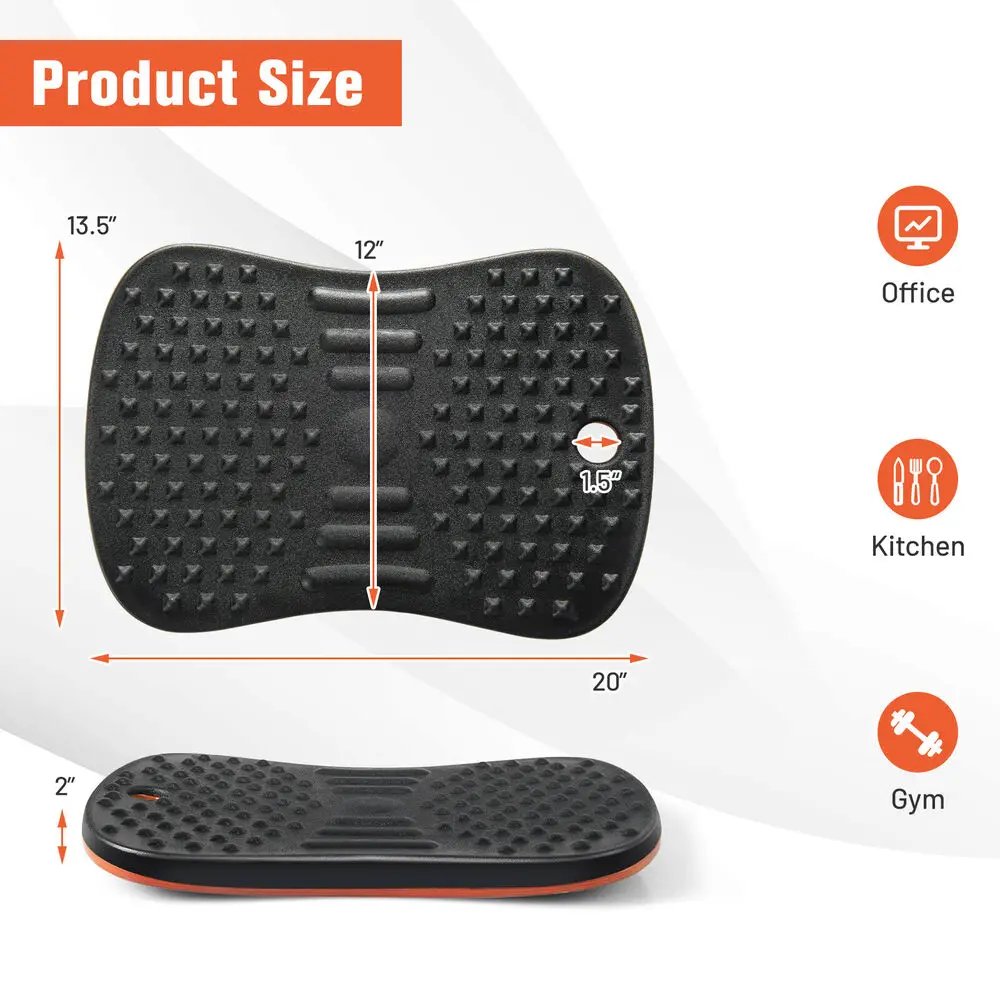 Costway Anti Fatigue Wobble Balance Board Mat w/Massage Points for Standing Desk Workout