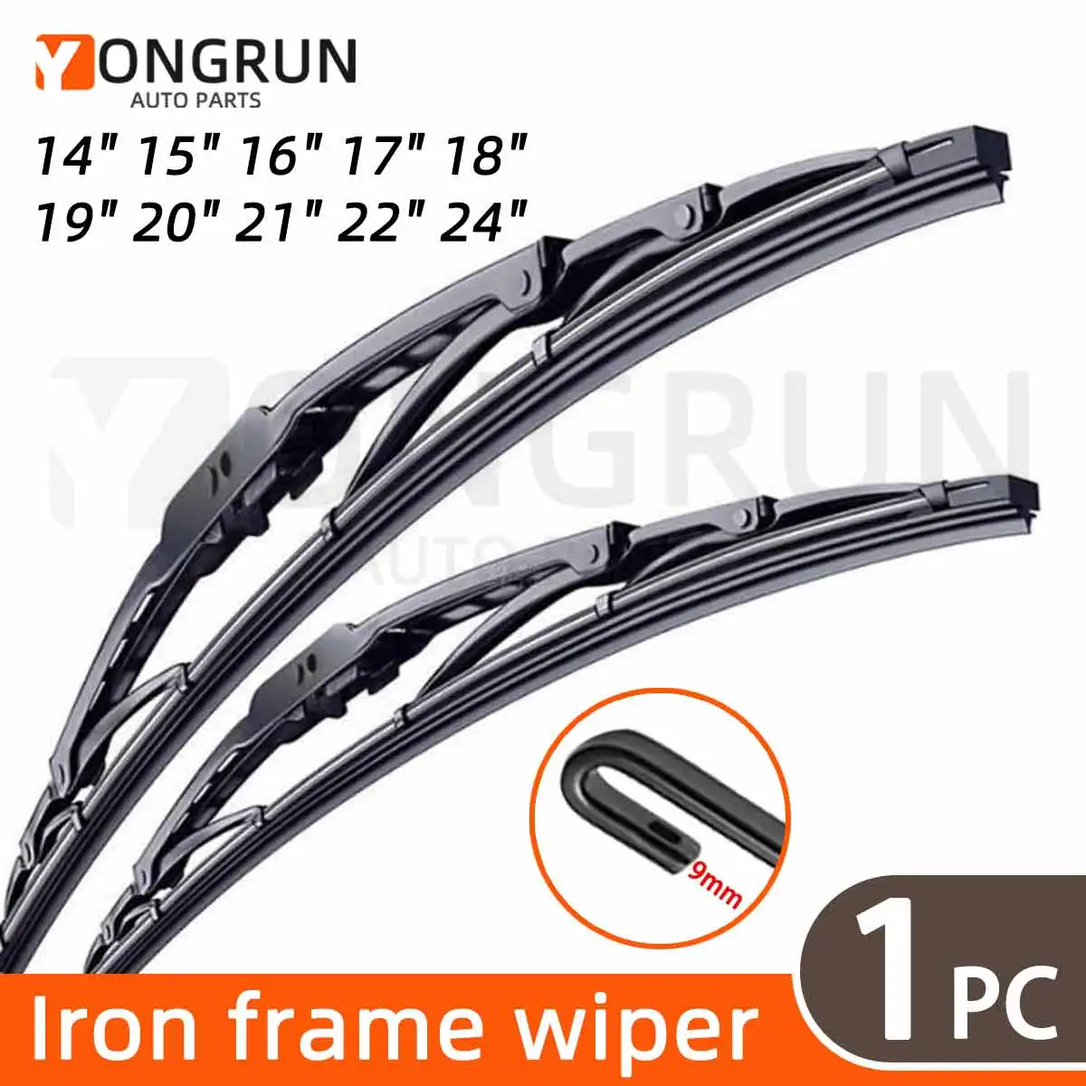 

1 шт., универсальный стеклоочиститель с железной рамой, 9 мм, 13 дюймов, 14 дюймов, 16 дюймов, 17 дюймов, 20 дюймов, 21 дюймов, 22 дюйма, 24 дюйма, крючок J/U, профессиональный стеклоочиститель для чистки автомобильных деталей