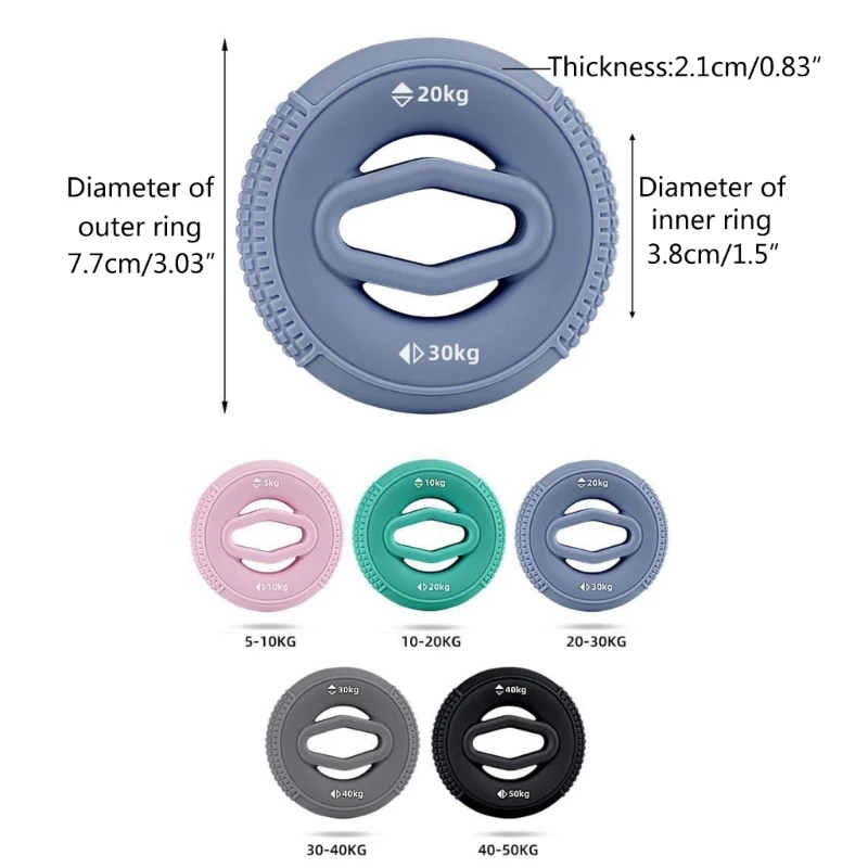 Hand Grip Strengthener Hand Finger Exerciser Forearm Rings Hand Exerciser Silicone Squeezer Grippers for Finger Physical 24BD