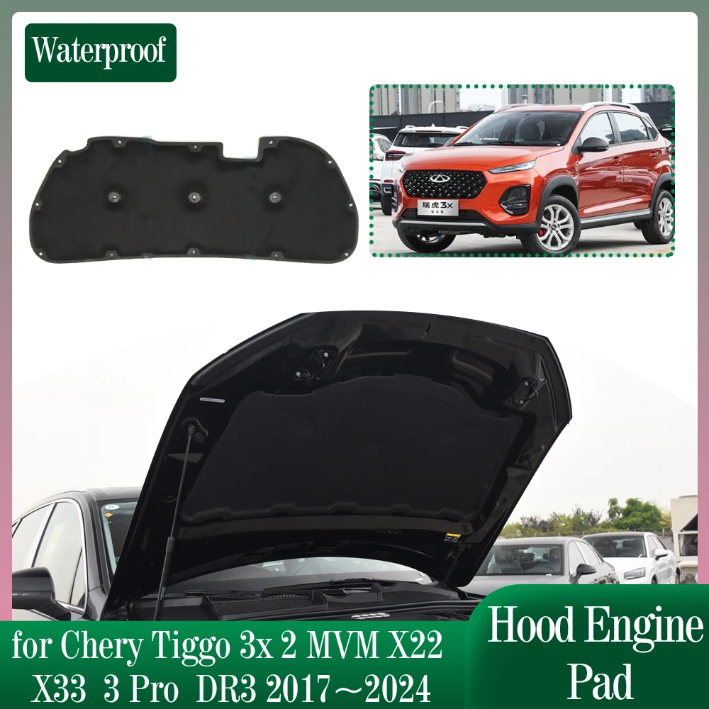 

Hood Engine Insulation for Chery Tiggo 3x 2 MVM X22 X33 3 Pro DR3 2017~2024 Soundproof Heat Cotton Pad Liner Cover Accessories