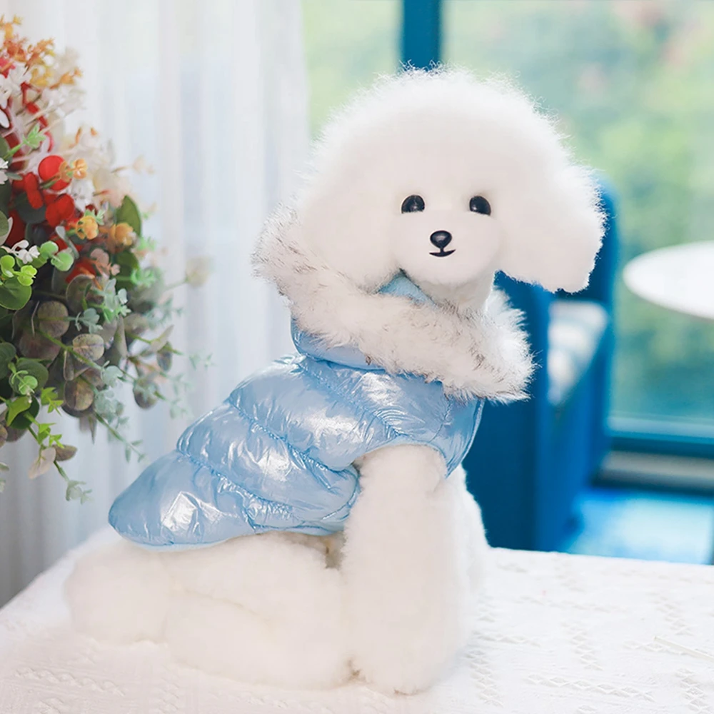 Winter Pet Dog Windproof Warm Coat Cotton Hooded Jacket Small Dogs Cat Reflective Pet Clothes Dog Jacket Winter Waterproof