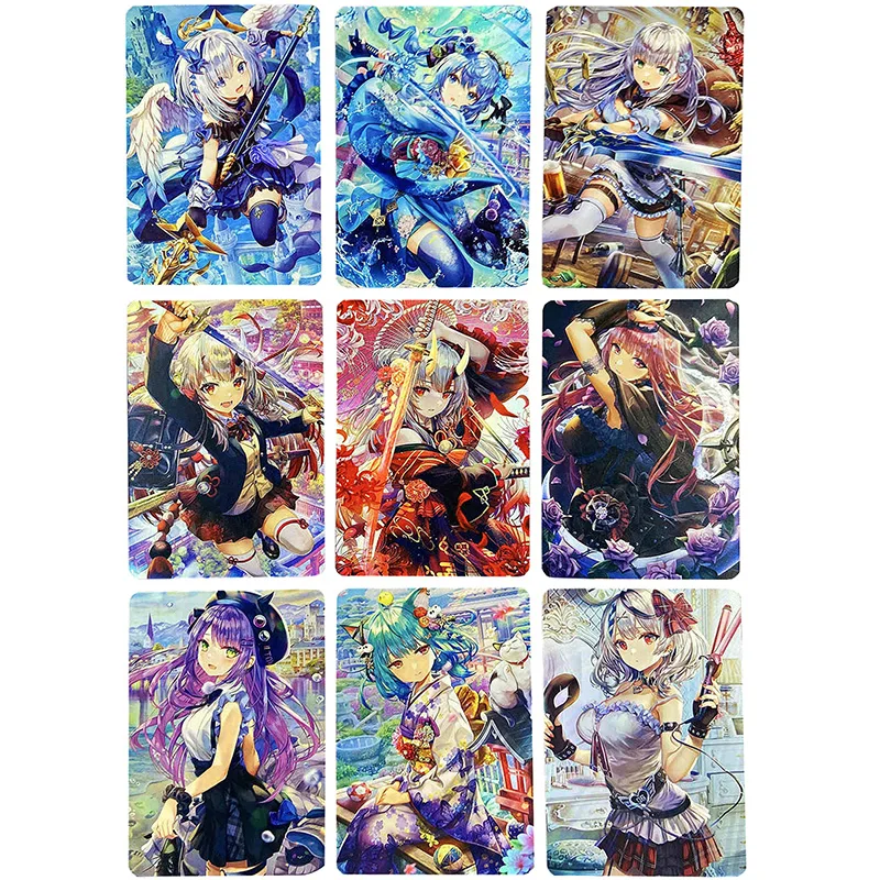 

9pcs/set Painter torino Delicate Hololive Female anchor DIY self-made Color Flash Card ACG Anime Game Collection Card Gift Toy