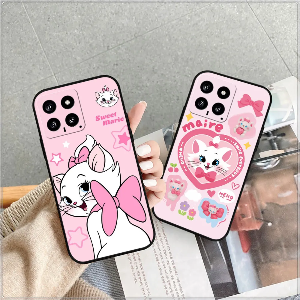 Disney Cute Marie Cat Phone Case For Xiaomi POCO F5 F4 F3 F2 F1 X5 X4 X3 X2 M5 M4 M3 M2 GT PRO NFC 4G 5G Shockproof Cover Cqoues