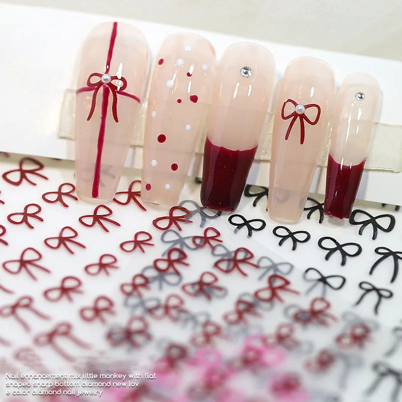 الملونة القوس ملصق مسمار الفن ملصقات ذاتية اللصق الشارات مسمار الفن الديكور بريق سحر مانيكير الفن الديكورات رقائق #4