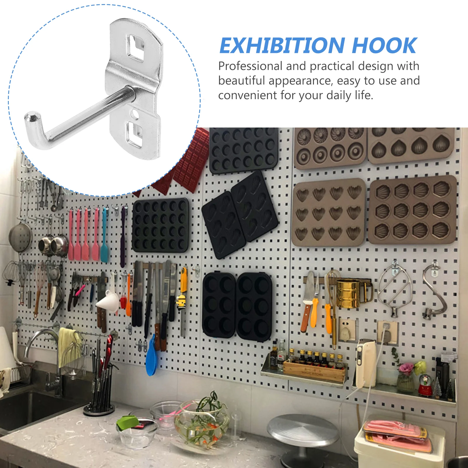 12 Pcs Tool Hook Exhibition Peg Hooks Display Shelf Pegboard Racking Shelving Hooking