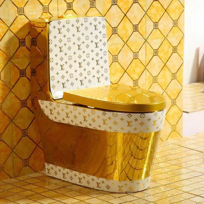 Luxury one piece golden plated toilet top grade series bathroom sanitary ware