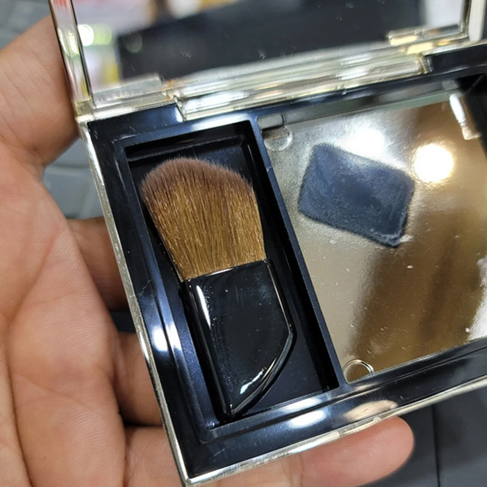 

2pcs Slanted Blush Mini Travel Makeup Brushes Plastic Handle Portable Foundation Brush for Face Cream Women for Loose