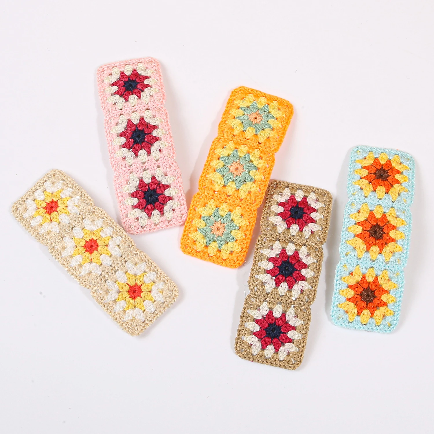 5/10 pçs estilo de cor aleatória bordado flor bb clipe para meninas doce macio grampos de cabelo para crianças feminino acessórios de cabelo diários