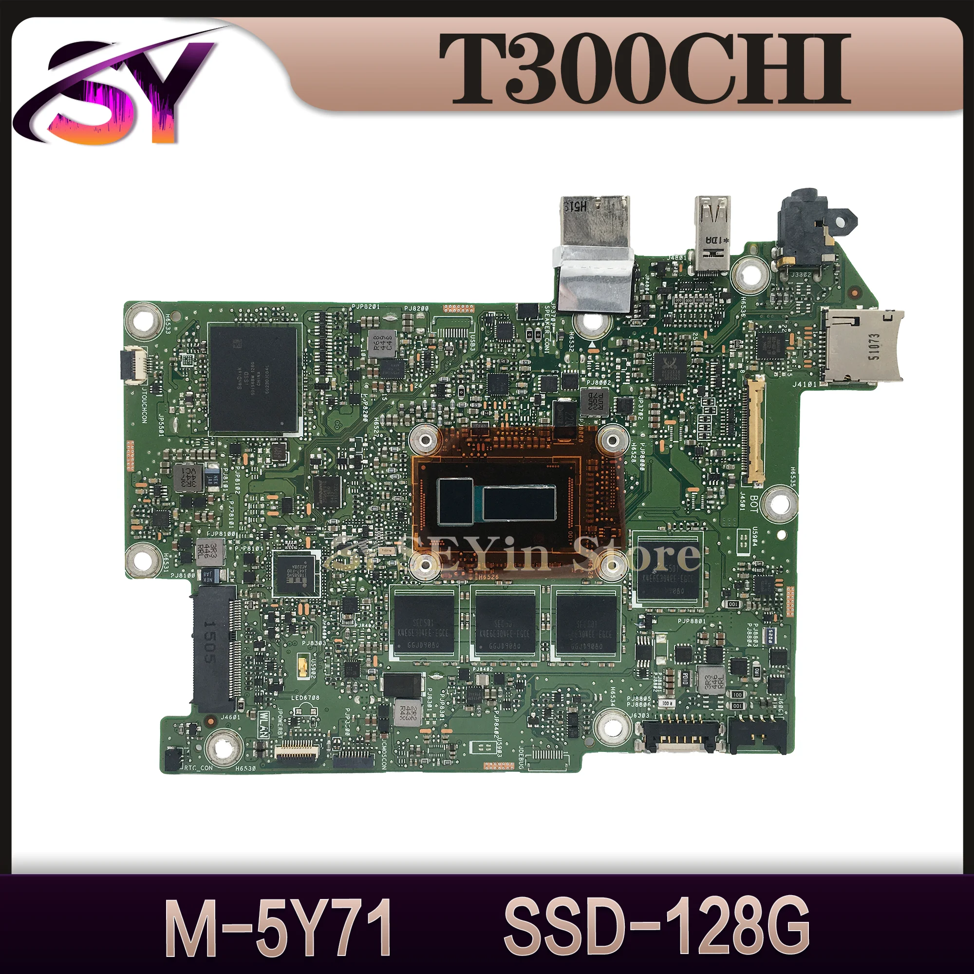 T300C Mainboard For ASUS Transformer Book T300 Chi T300CHI Laptop Motherboard M-5Y71 8GB/RAM Notebook MAIN BOARD SSD-128G