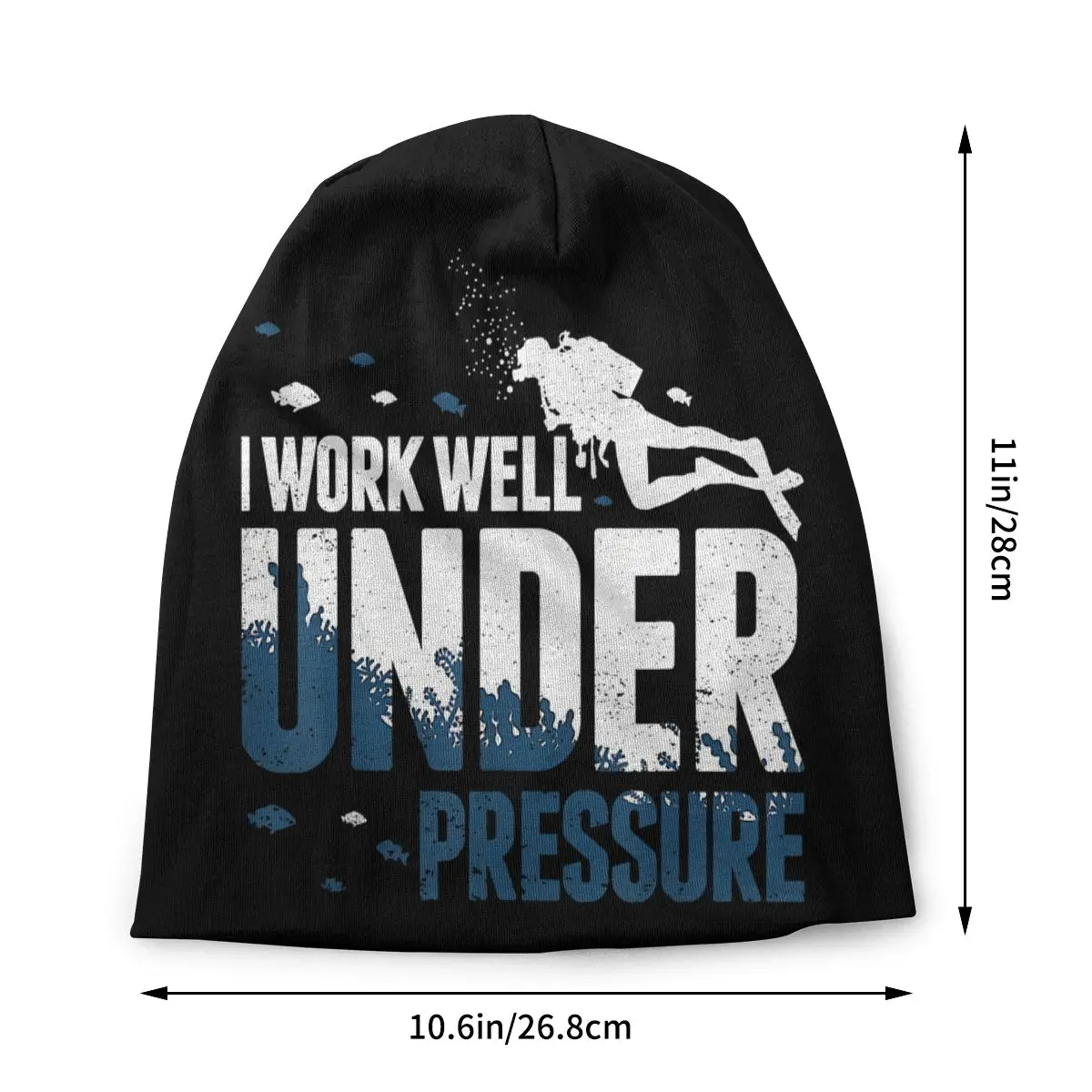 Diver I Work Well Under Pressure Dive Scuba Diving Cap Men Women Beanie Warm Fashion Pullover Slouch Hiphop Bonnet Thin Unisex