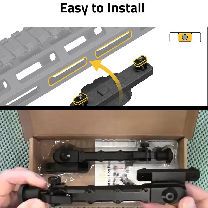 

Черные алюминиевые биподы 7,5-9 дюймов для M-Rail с складными ножками