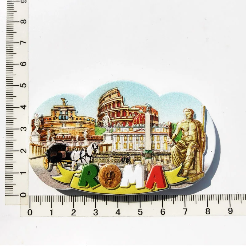 Rome International Station Fridge Magnet Creative Cultural Landscape Message Post Tourist Souvenir Resin Craft Decoration